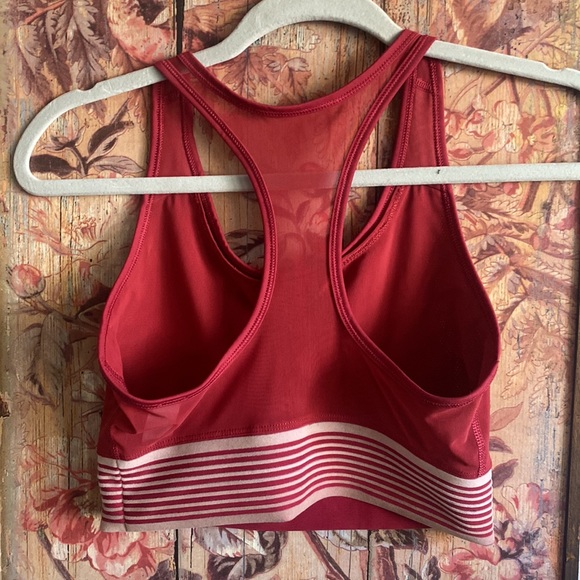 NIKE PRO STRETCH OXBLOOD RED LONGLINE SPORTS BRA TOP CROP TOP - Picture 3 of 7